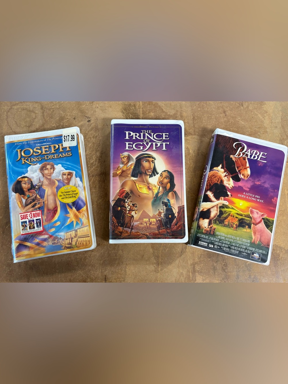 Three VHS tapes for sale dreamworks 1 NWT